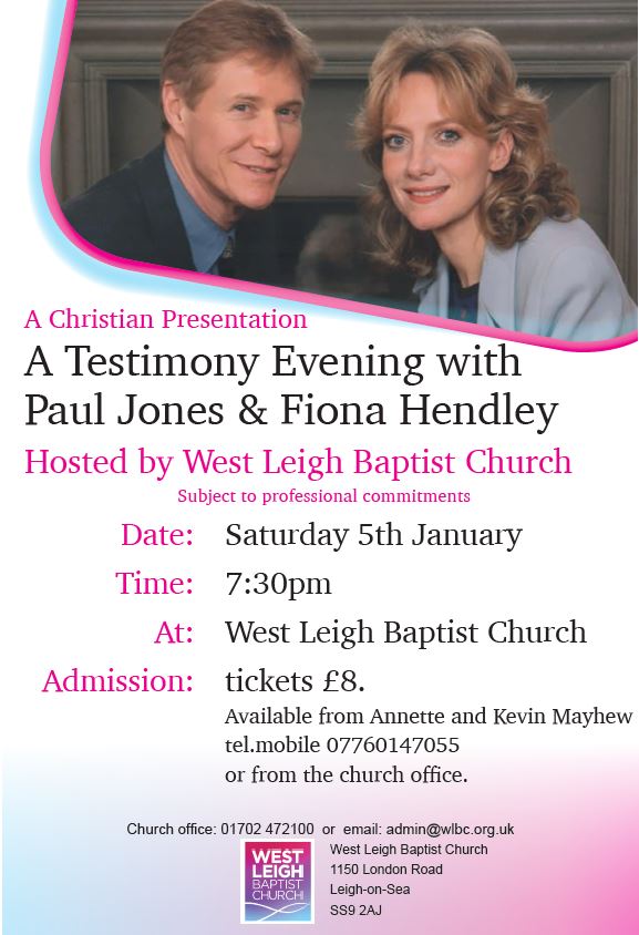 A testimony evening with Paul Jones and Fiona Hendley
