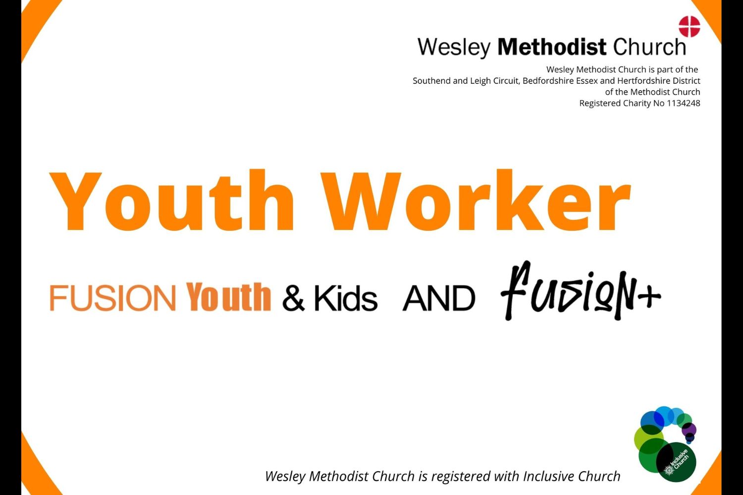 Youth Worker job opportunity at Wesley Methodist Church, Leigh-on-Sea