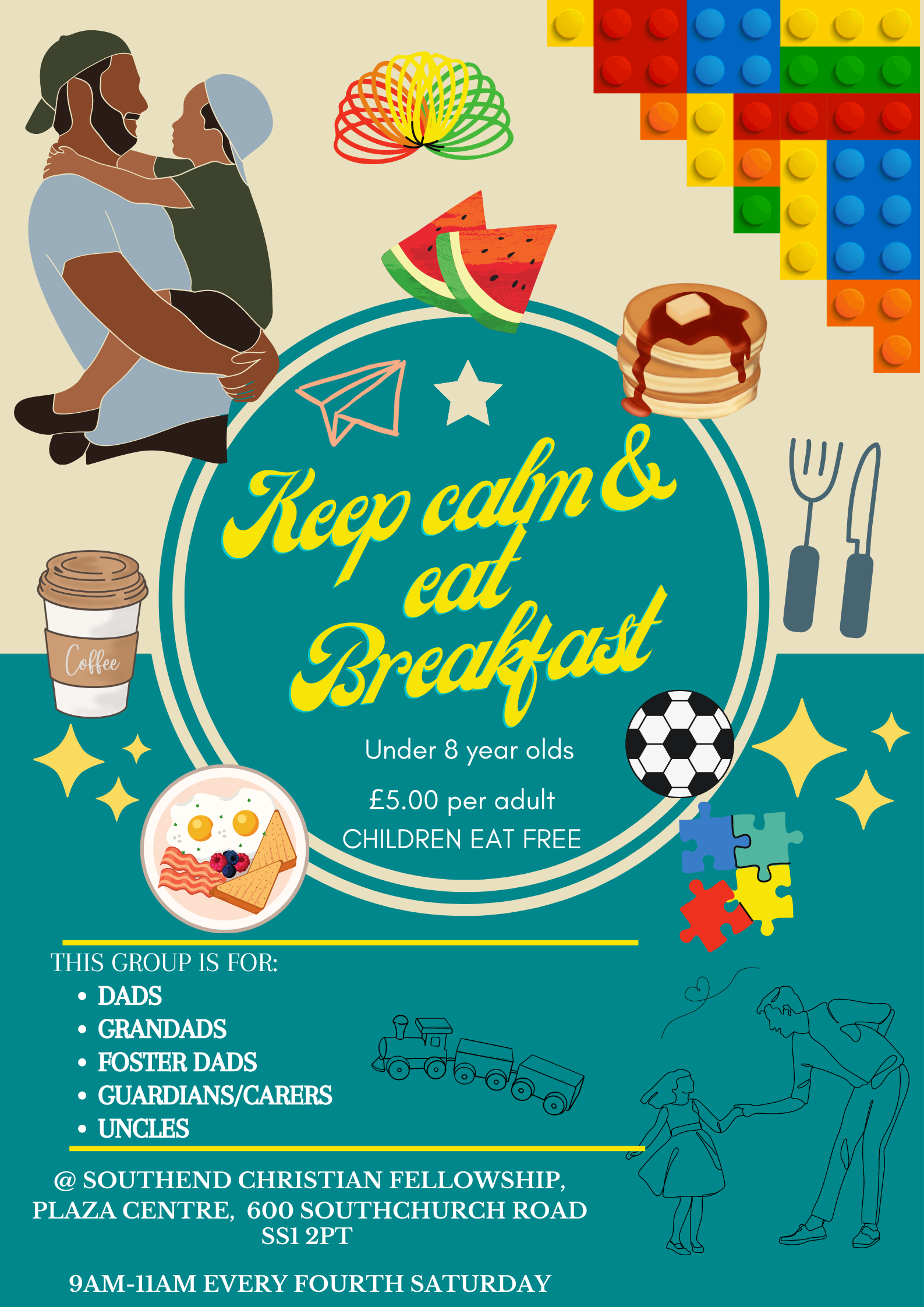 Keep calm & eat Breakfast (male carers breakfast)