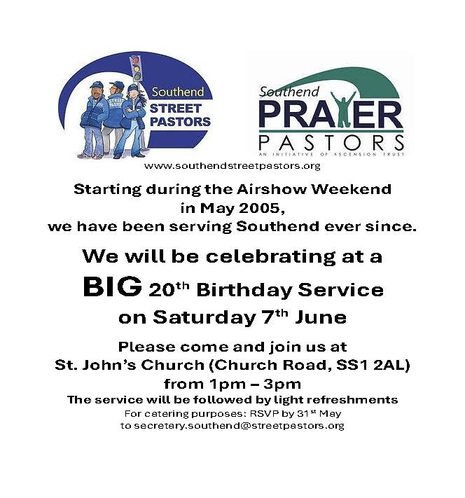 Southend Street Pastors Big 20th Anniversary Service
